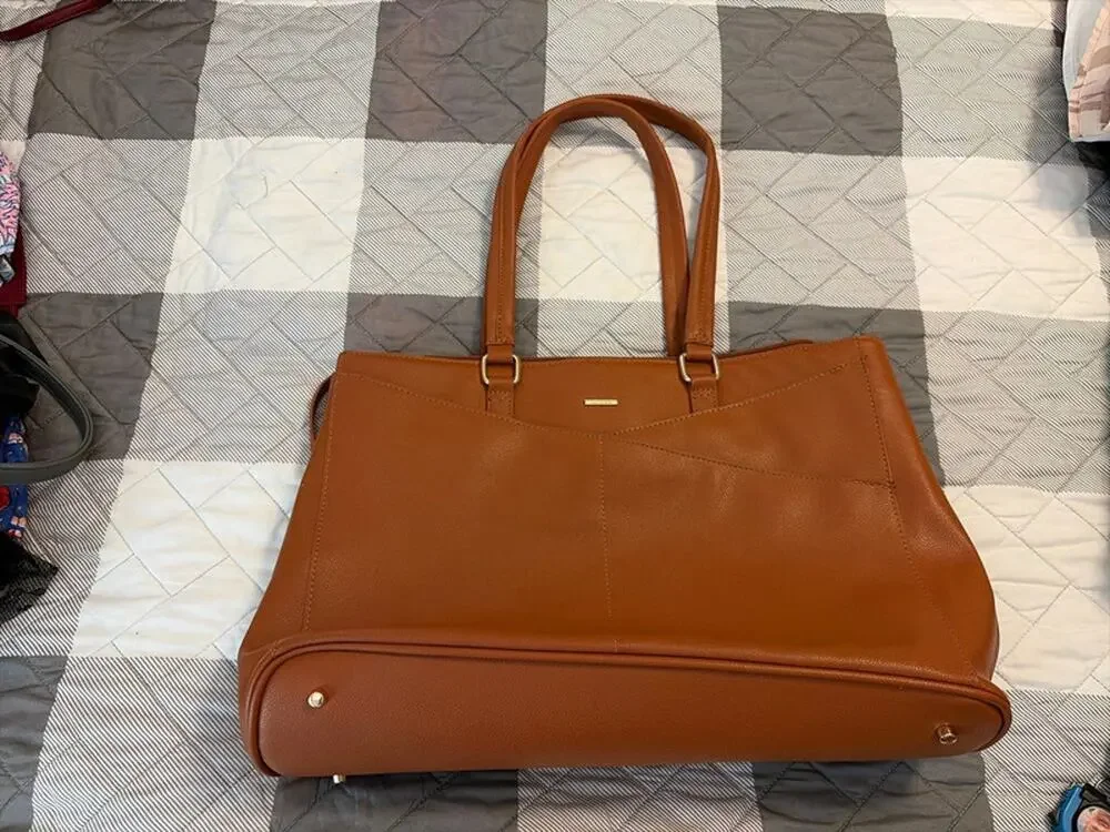 Amazon Faux Leather Laptop Work School Tote Bag
